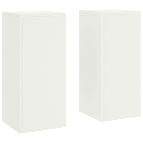 vidaXL Εξωτερικές Σταντ Φυτών σετ 2 σε λευκό, 24x24x55 εκ, Ατσάλι