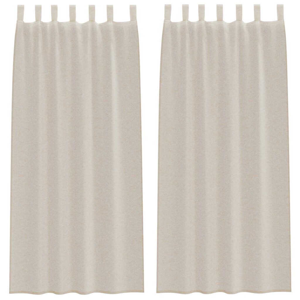 vidaXL Κουρτίνες με κουρτίνες 2 pcs Άμμος 140 x 245 εκ. Πολυεστέρας