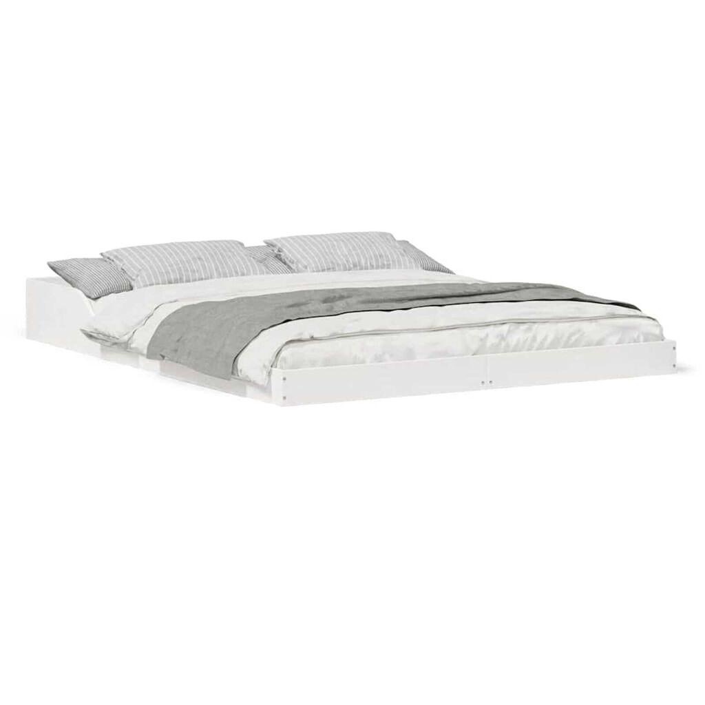 vidaXL Σκελετός Κρεβατιού Λευκό 140 x 210 cm Μασίφ ξύλο πεύκου