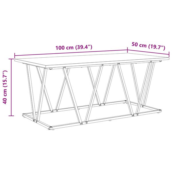 vidaXL Τραπεζάκι σαλονιού Καπνιστή δρυς 100 x 50 x 40 cm
