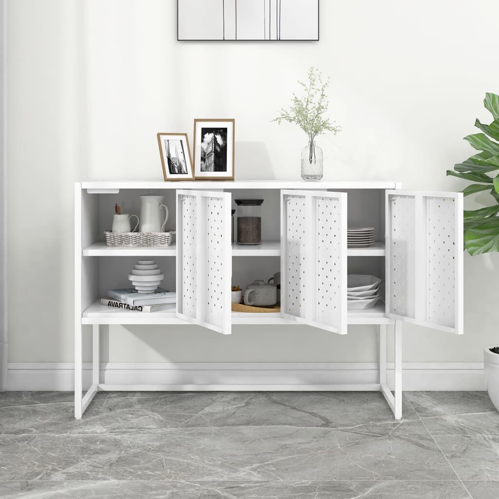 vidaXL Μπουφές Λευκός 105 x 35 x 75 εκ. από Ατσάλι
