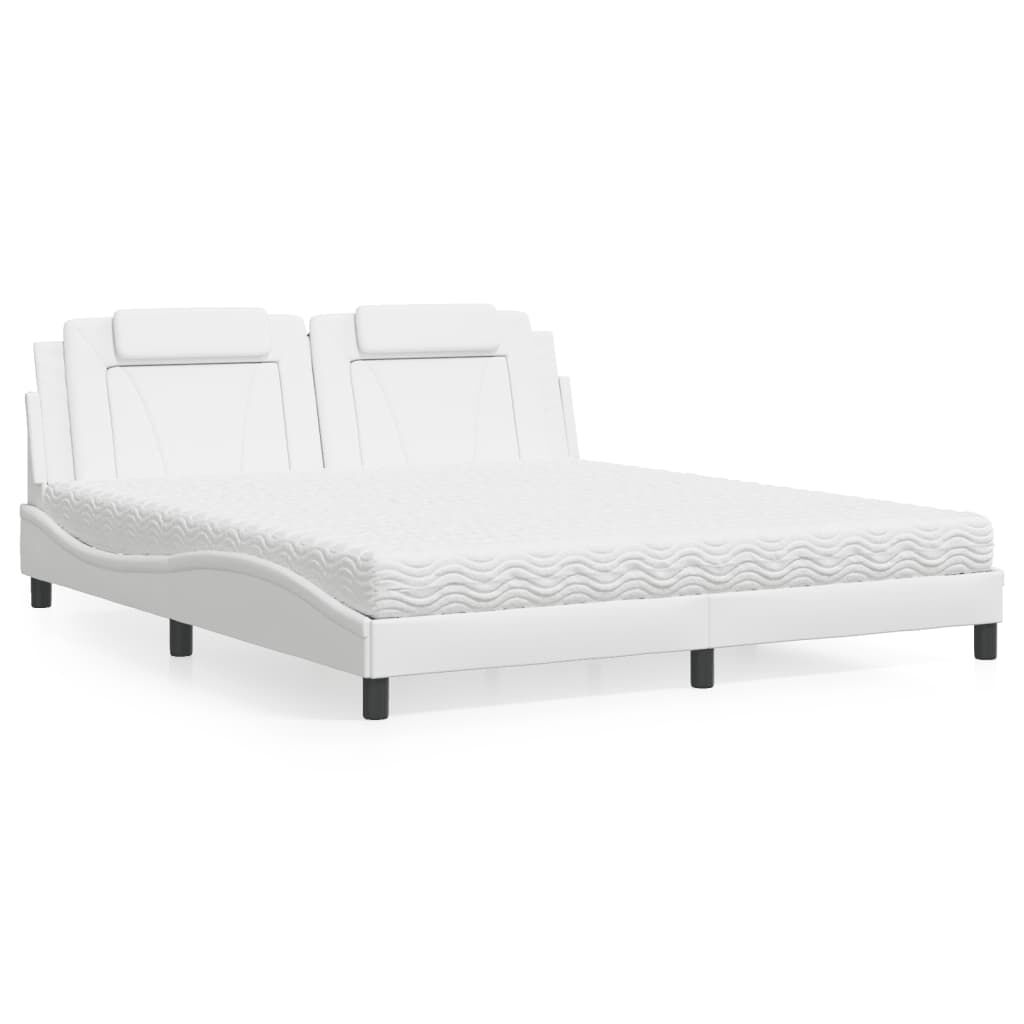 vidaXL Κρεβάτι με Στρώμα Μαύρο 180x200 εκ. από Συνθετικό δέρμα