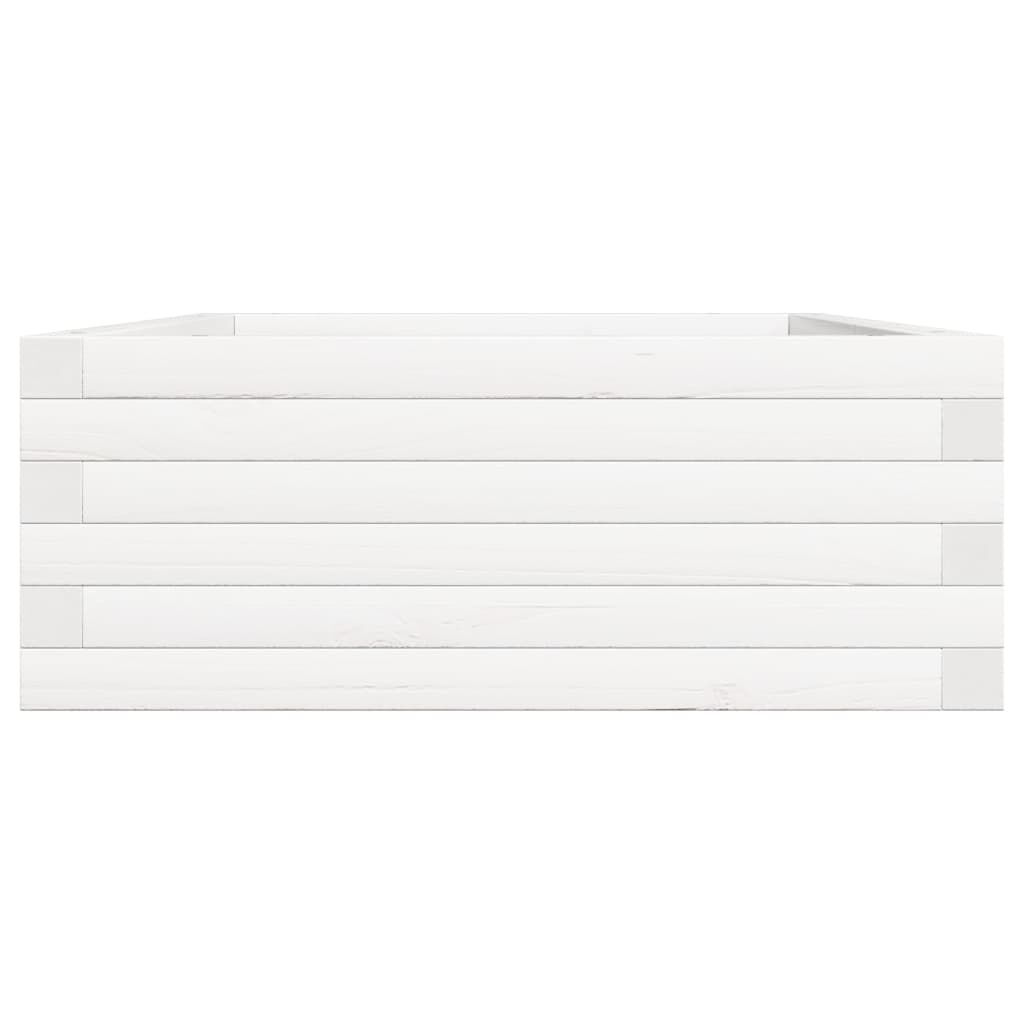 vidaXL Ζαρντινιέρα Λευκή 90x60x23 εκ. από Μασίφ Ξύλο Πεύκου