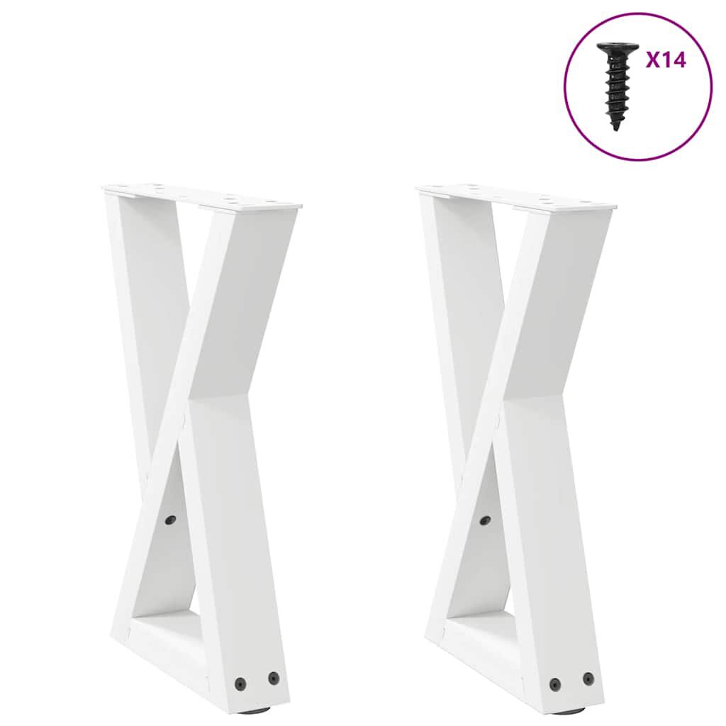 vidaXL Πόδια Τραπεζιού Σαλονιού 2 τεμ. Λευκά 28x(42-43,3) εκ. Ατσάλι