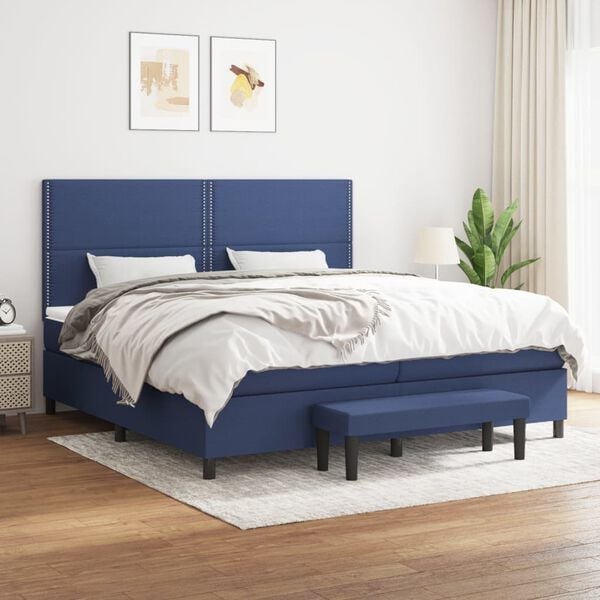 vidaXL &Kappa;&rho;&epsilon;&beta;ά&tau;&iota; Boxspring &mu;&epsilon; &Sigma;&tau;&rho;ώ&mu;&alpha; &Mu;&pi;&lambda;&epsilon; 200x200 &epsilon;&kappa;. &Upsilon;&phi;&alpha;&sigma;&mu;ά&tau;&iota;&nu;&omicron;