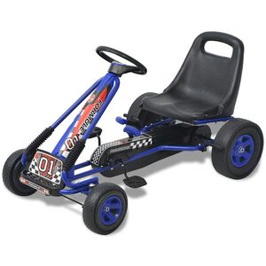 vidaXL Go Kart με Πετάλια με Ρυθμιζόμενο Κάθισμα Μπλε