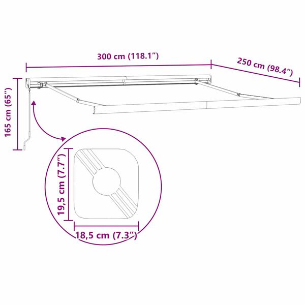 vidaXL Σκηνίτσα Αναδιπλούμενη Μαύρο 300 x 250 εκ Ύφασμα, Μέταλλο