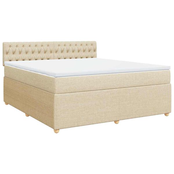 vidaXL &Kappa;&rho;&epsilon;&beta;ά&tau;&iota; Boxspring &mu;&epsilon; &Sigma;&tau;&rho;ώ&mu;&alpha; &Kappa;&rho;&epsilon;&mu; 180x200 &epsilon;&kappa;. &Upsilon;&phi;&alpha;&sigma;&mu;ά&tau;&iota;&nu;&omicron;