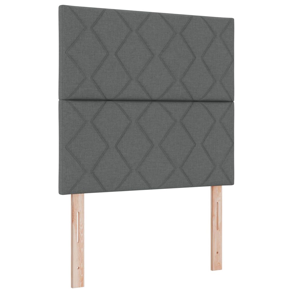 vidaXL Κρεβάτι Box Spring με Στρώμα & Πάγκο Σκούρο Γκρι 90x190 εκ Ύφασμα