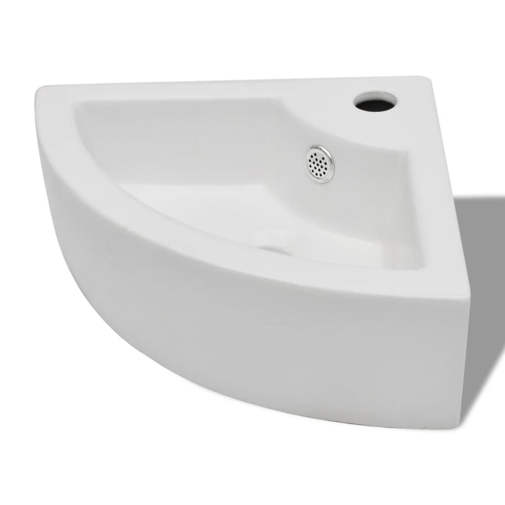 vidaXL Νιπτήρας με Οπή Υπερχείλισης Λευκός 45 x 32 x 12,5 εκ.