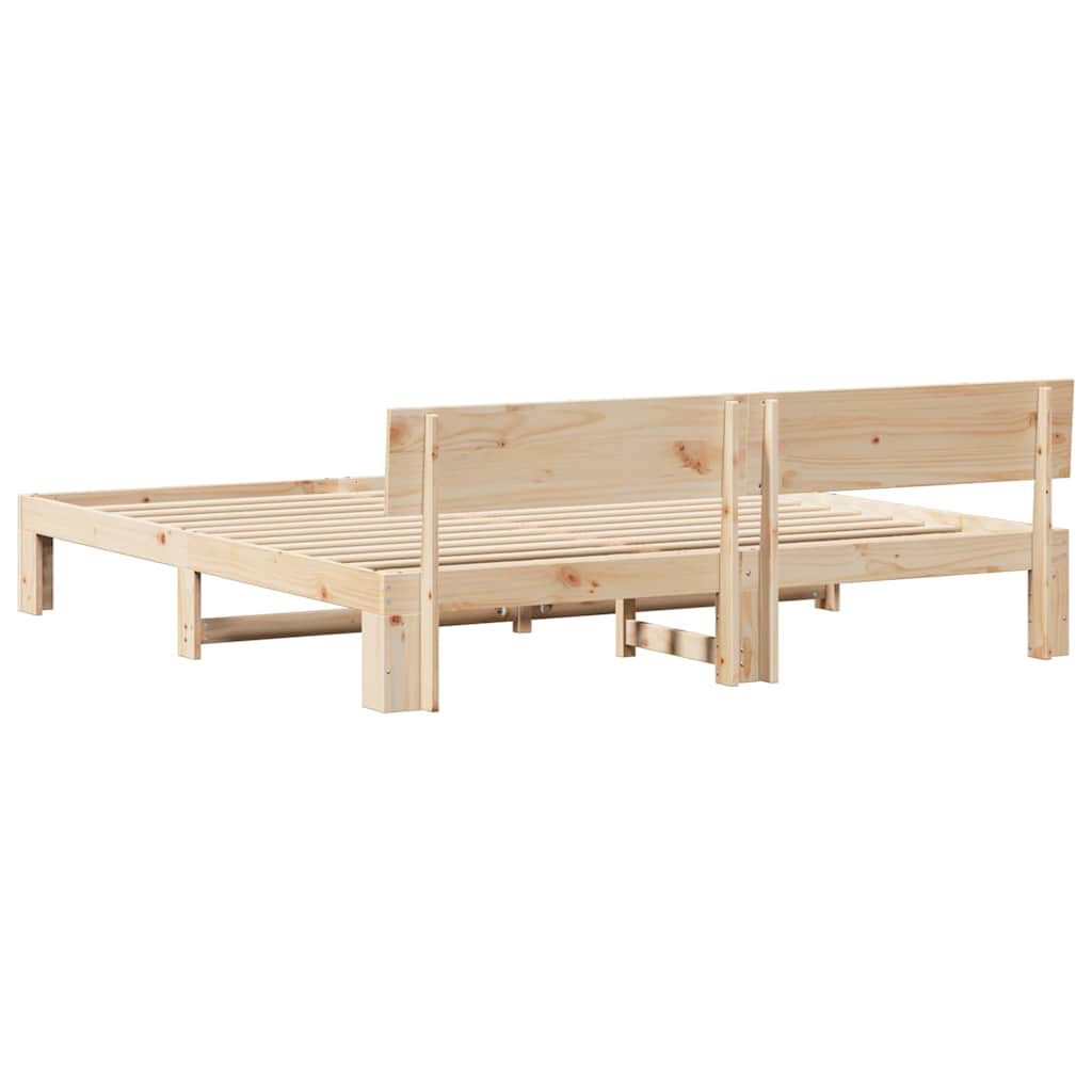 vidaXL Σκελετός Κρεβατιού Καφέ 200 x 200 cm Μασίφ ξύλο πεύκου