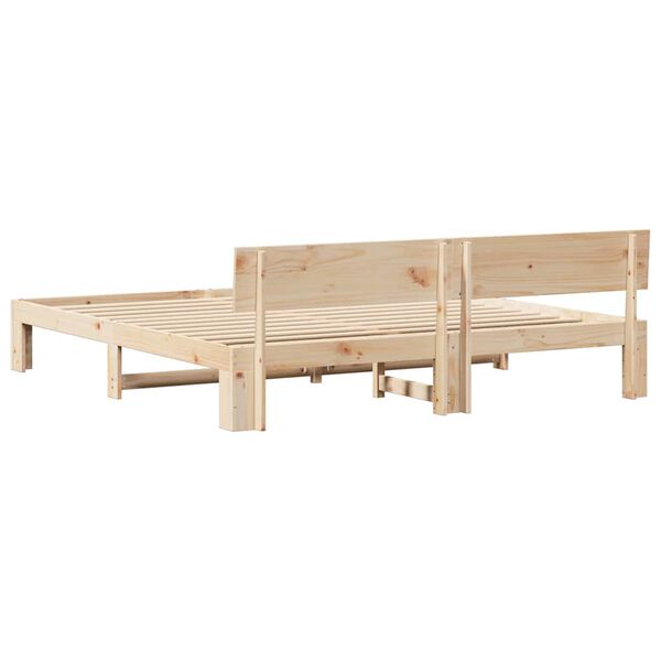 vidaXL Σκελετός Κρεβατιού Καφέ 200 x 200 cm Μασίφ ξύλο πεύκου