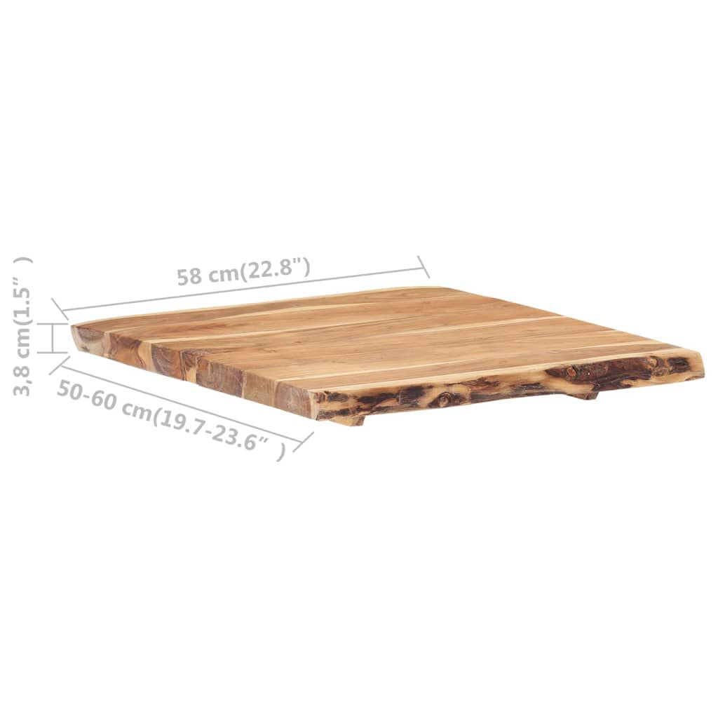 vidaXL Επιφάνεια Τραπεζιού 58 x (50-60) x 3,8 εκ. Μασίφ Ξύλο Ακακίας