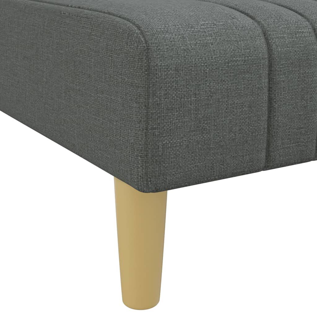 vidaXL Καναπές Κρεβάτι Γωνιακός Σκ. Γκρι 255x140x70 εκ. Υφασμάτινος