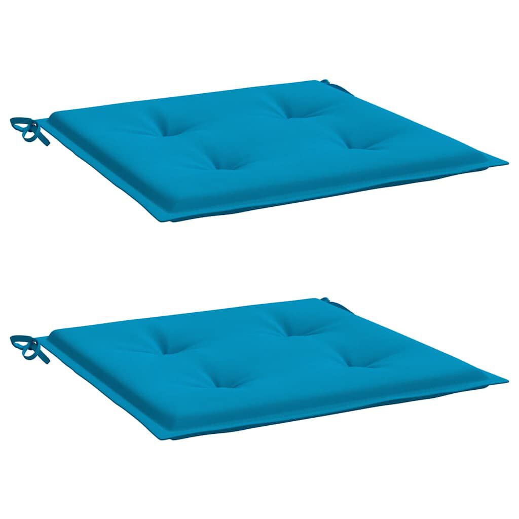 vidaXL Μαξιλάρια Καρέκλας Κήπου 2 τεμ. Μπλε 40x40x3 εκ. Υφασμάτινα