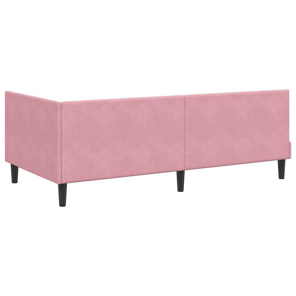 vidaXL Κρεβάτι Γωνίας με κεφαλάρι Ροζ 90 x 200 cm Βελούδο