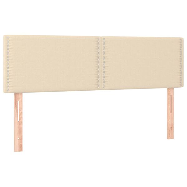 vidaXL Κρεβάτι Boxspring με Στρώμα Κρεμ 140x190 εκ. Υφασμάτινο