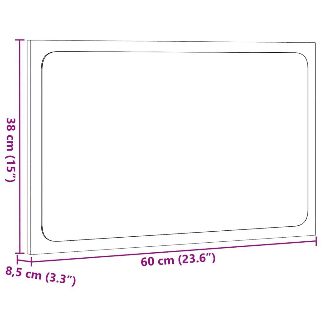 vidaXL Καθρέφτης Μπάνιου Γκρι Sonoma 60x8,5x38 εκ. Επεξεργασμένο Ξύλο
