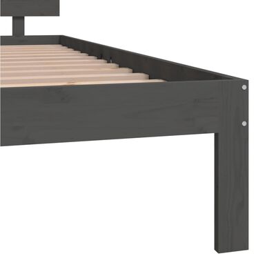 vidaXL Πλαίσιο Κρεβατιού Γκρι 140 x 200 εκ. από Μασίφ Ξύλο Πεύκου