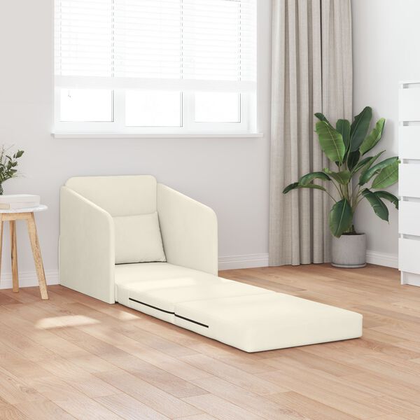 vidaXL Κρεβάτι καναπές Κρεμ 65 x 80 x 83 εκ. Βελούδο
