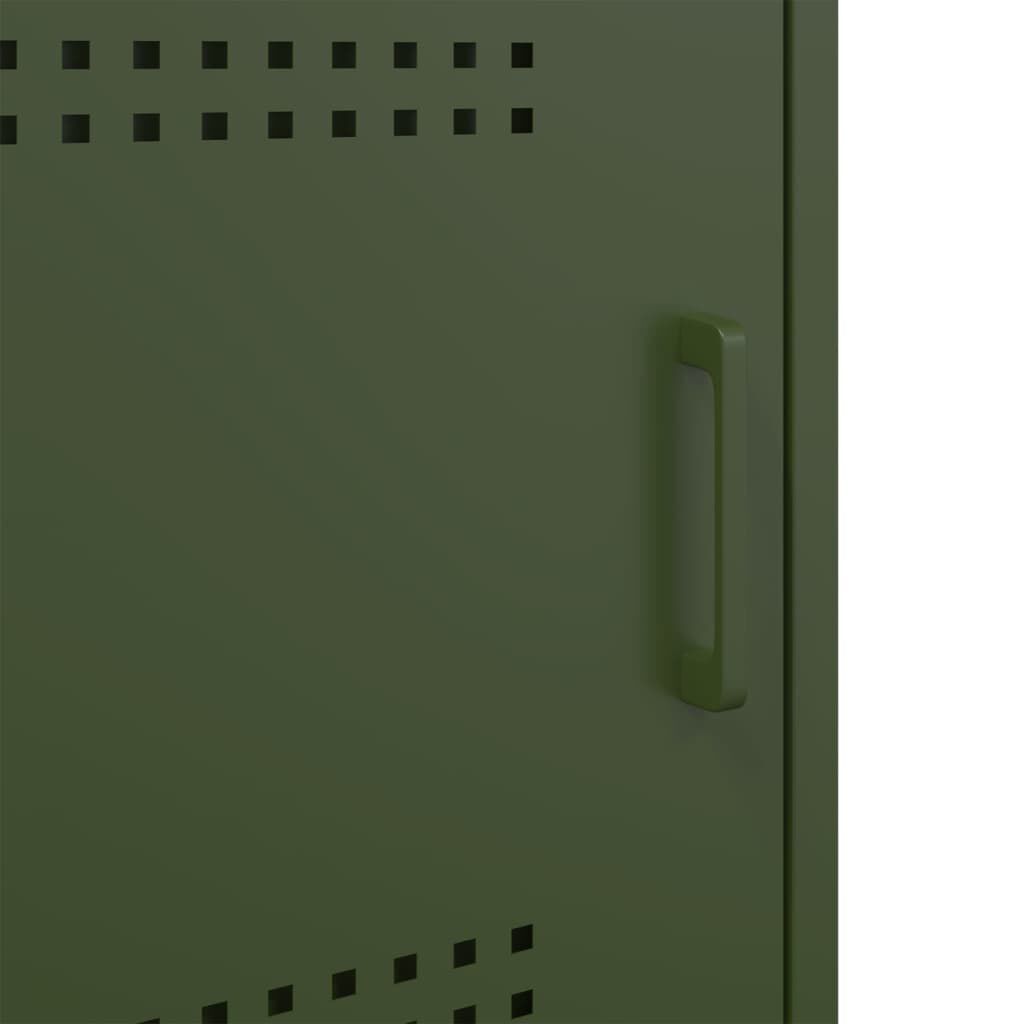vidaXL Κομοδίνο Πράσινο Λαδί 36x39x50,5 εκ. από Χάλυβα