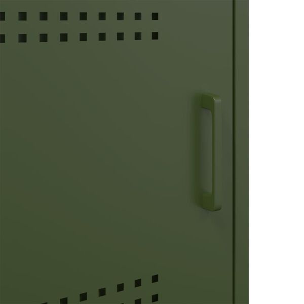 vidaXL Κομοδίνο Πράσινο Λαδί 36x39x50,5 εκ. από Χάλυβα