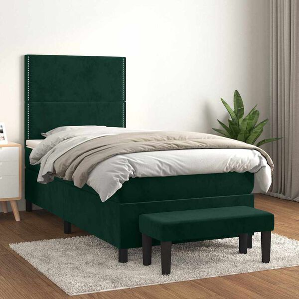 vidaXL &Kappa;&rho;&epsilon;&beta;ά&tau;&iota; Boxspring &mu;&epsilon; &Sigma;&tau;&rho;ώ&mu;&alpha; &Sigma;&kappa;&omicron;ύ&rho;&omicron; &Pi;&rho;ά&sigma;&iota;&nu;&omicron; 90x200 &epsilon;&kappa;. &Beta;&epsilon;&lambda;&omicron;ύ&delta;&iota;&nu;&omicron;