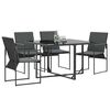 vidaXL Καρέκλες Κήπου 4 pcs Μαύρο και Ανθρακί 50.5 x 59 x 81.5 εκ.