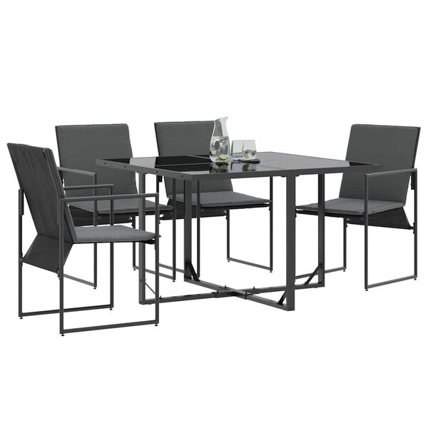 vidaXL Καρέκλες Κήπου 4 pcs Μαύρο και Ανθρακί 50.5 x 59 x 81.5 εκ.