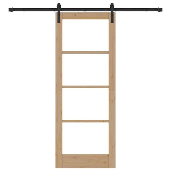 vidaXL Συρόμενη Πόρτα ORKDAL Φυσικό και Μαύρο 78 x 202 εκ.