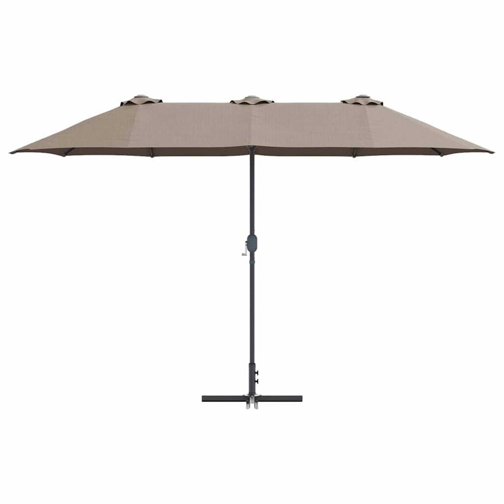 vidaXL Ομπρέλα Κήπου Taupe 370 x 197 x 239 εκ