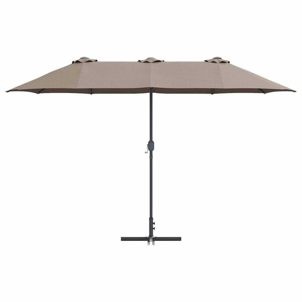 vidaXL Ομπρέλα Κήπου Taupe 370 x 197 x 239 εκ