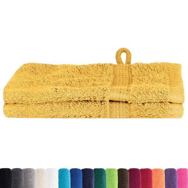 vidaXL Πετσέτες 2 pcs Χρυσό 15 x 21 cm Βαμβάκι