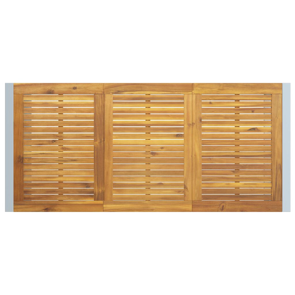 vidaXL Τραπέζι Εξωτερικού Χώρου Γκρι 180x90x75 εκ. Από Χάλυβα & Στερεό Ξύλο Ακακίας