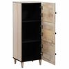 vidaXL Highboard με ράφι Λευκό 40 x 33 x 110 εκ Μασίφ ξύλο μάνγκο