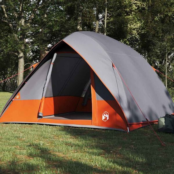 vidaXL Σκηνή Camping Γκρι και πορτοκαλί 275 x 230 x 140 εκ.