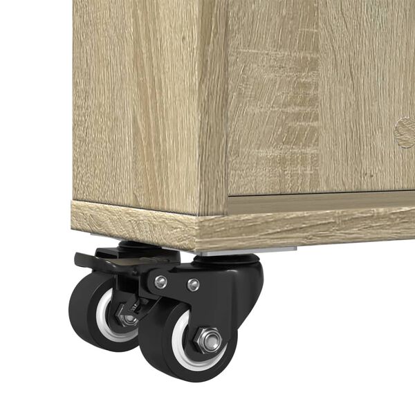 vidaXL Τρόλεϊ Αποθήκευσης Στενό Sonoma Δρυς 48x13x68 εκ. Επεξ. Ξύλο