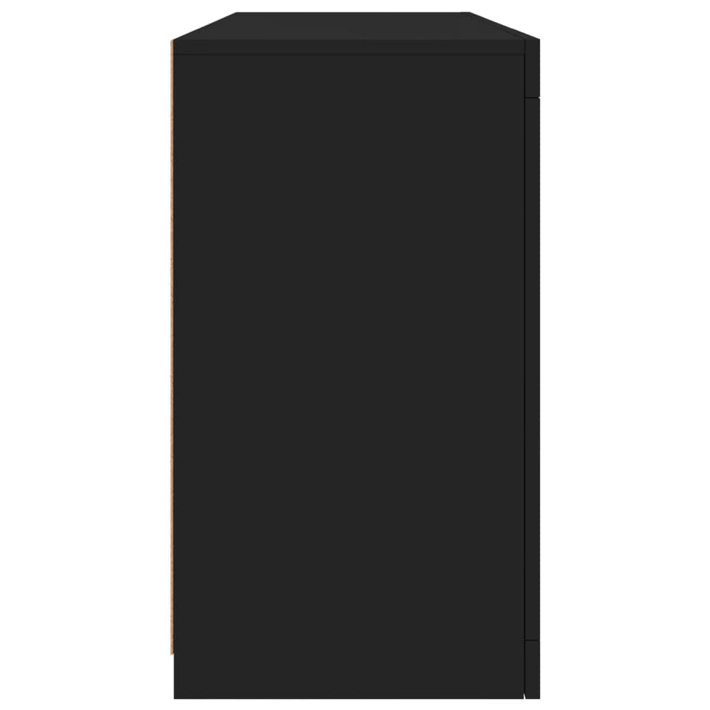 vidaXL Μπουφές με LED Μαύρος 142,5x37x67 εκ.