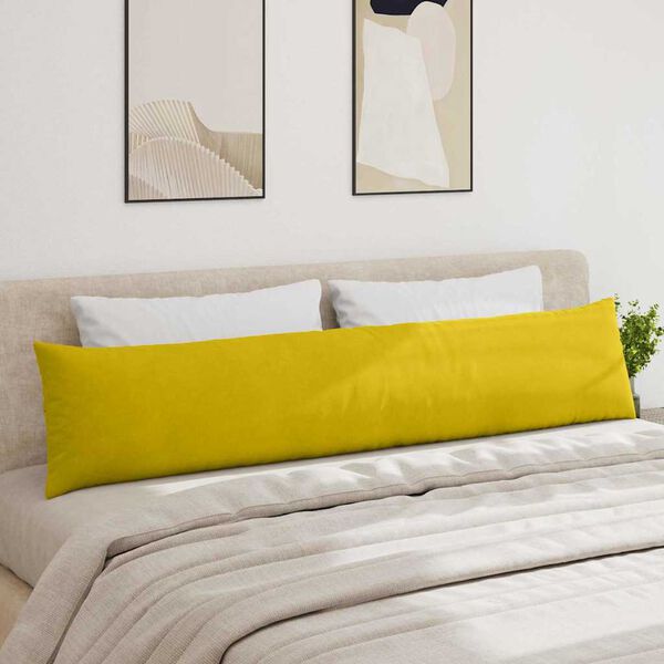 vidaXL Μαξιλάρι Καναπέ 2 pcs Κίτρινο 200 x 40 εκ. Υφασμάτινο Κορντουρά