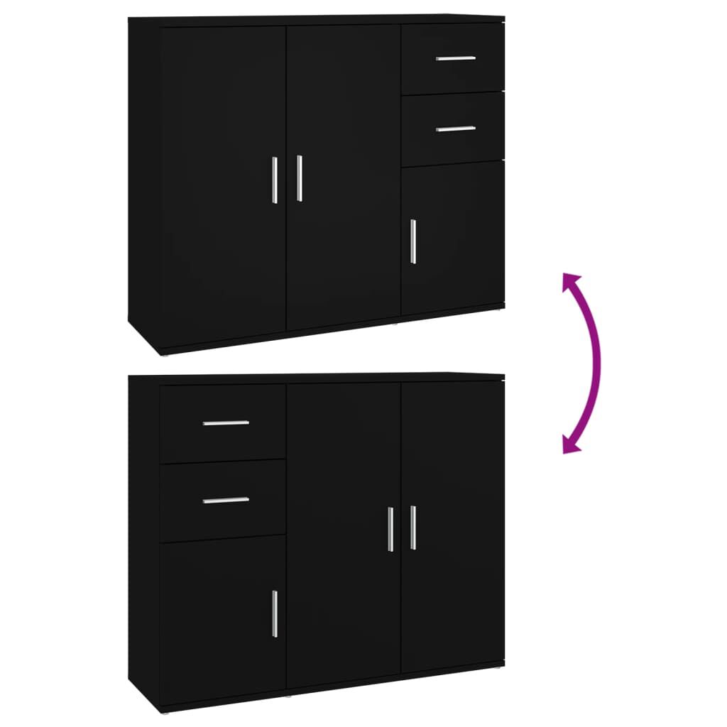 vidaXL Ντουλάπι Μαύρο 91 x 29,5 x 75 εκ. από Επεξεργασμένο Ξύλο