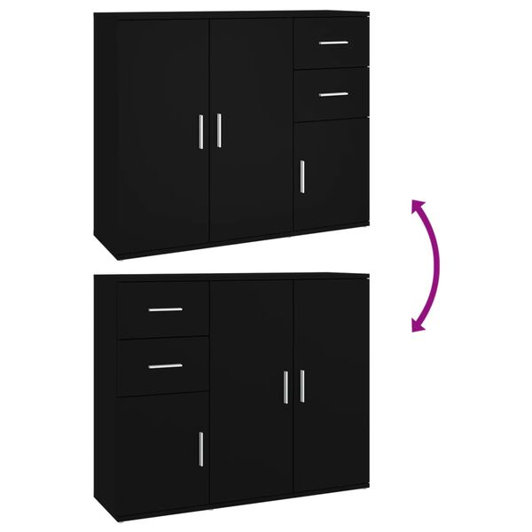 vidaXL Ντουλάπι Μαύρο 91 x 29,5 x 75 εκ. από Επεξεργασμένο Ξύλο