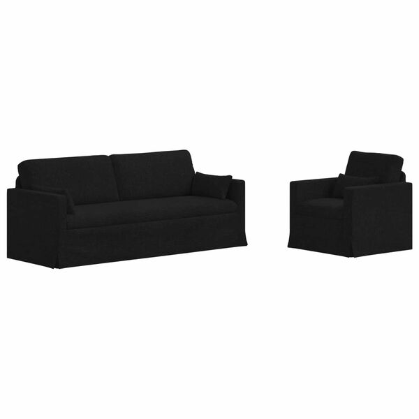 vidaXL &Sigma;&epsilon;&tau; &Kappa;&alpha;&nu;&alpha;&pi;έ 2 pcs &Mu;&alpha;ύ&rho;&omicron; 198 x 78 x 80 &epsilon;&kappa; ύ&phi;&alpha;&sigma;&mu;&alpha;