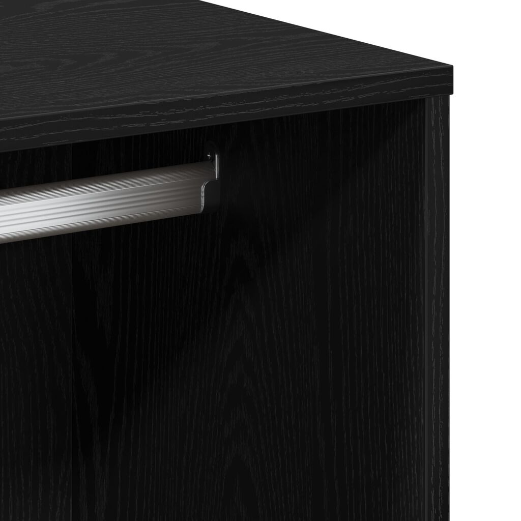 vidaXL LED Τραπέζι Μακιγιάζ με 2 Ντουλάπια Μαύρο Δρύς Επεξεργασμένο Ξύλο