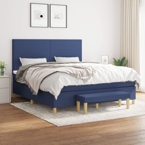vidaXL &Kappa;&rho;&epsilon;&beta;ά&tau;&iota; Boxspring &mu;&epsilon; &Sigma;&tau;&rho;ώ&mu;&alpha; &Mu;&pi;&lambda;&epsilon; 160x200 &epsilon;&kappa;. &Upsilon;&phi;&alpha;&sigma;&mu;ά&tau;&iota;&nu;&omicron;