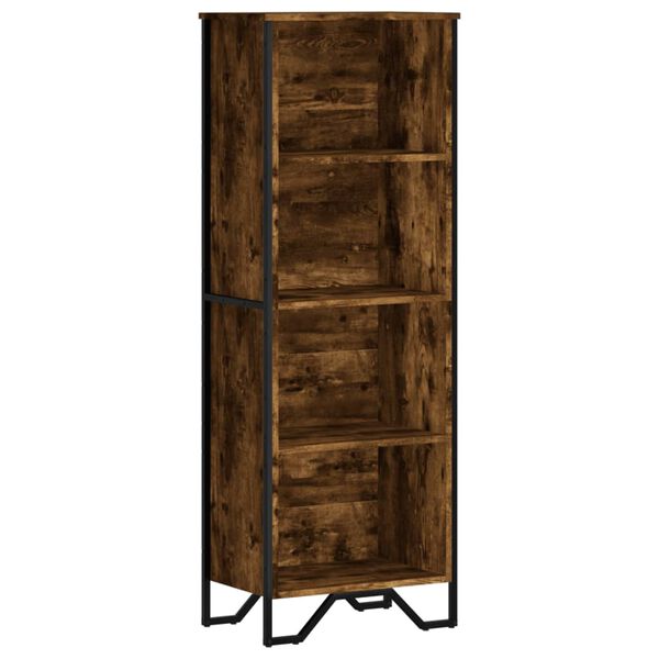 vidaXL Βιβλιοθήκη Καπνιστή Δρυς 50x31x137,5 εκ. από Επεξεργασμένο Ξύλο