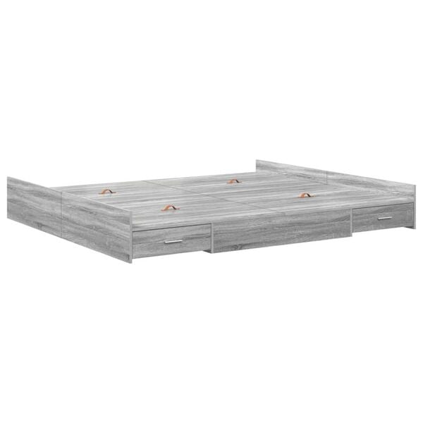 vidaXL Κρεβάτι με αποθηκευτικό χώρο Γκρι sonoma 200 x 200 cm