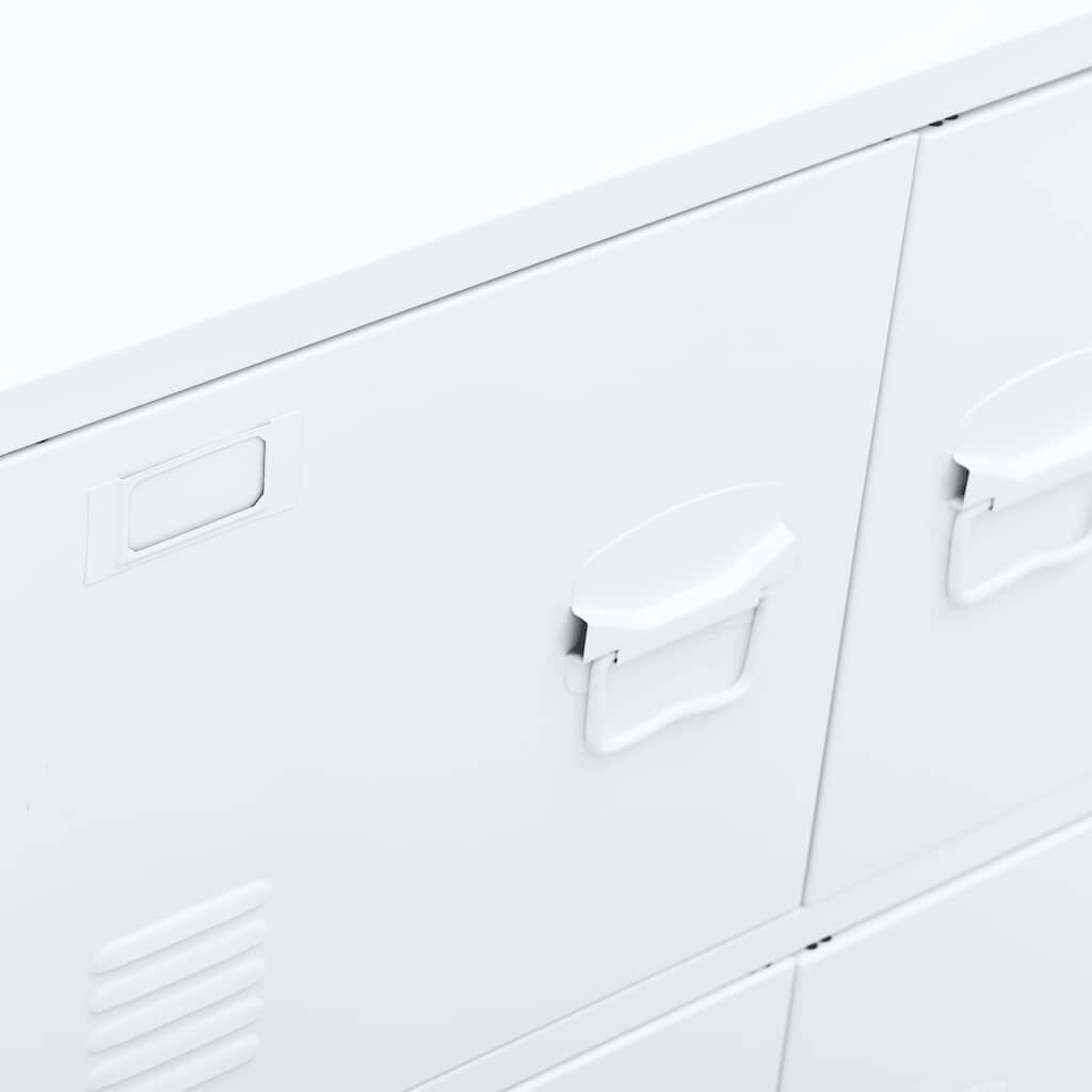vidaXL Αρχειοθήκη Βιομηχανικού Στιλ Λευκή 75 x 40 x 80 εκ. Ατσάλινη