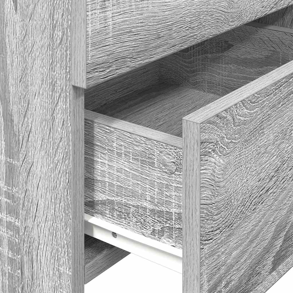 vidaXL Κομοδίνο με 2 Συρτάρια Γκρι Sonoma 40x36,5x62 εκ.