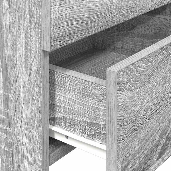 vidaXL Κομοδίνο με 2 Συρτάρια Γκρι Sonoma 40x36,5x62 εκ.