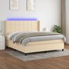 vidaXL &Kappa;&rho;&epsilon;&beta;ά&tau;&iota; Boxspring &mu;&epsilon; &Sigma;&tau;&rho;ώ&mu;&alpha; & LED &Kappa;&rho;&epsilon;&mu; 160x200 &epsilon;&kappa;. &Upsilon;&phi;&alpha;&sigma;&mu;ά&tau;&iota;&nu;&omicron;
